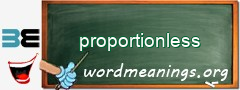 WordMeaning blackboard for proportionless